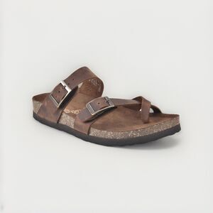 NEW MOUNTAIN SOLE WOMEN'S LEATHER SANDAL COLOR BROWN & SIZE 8